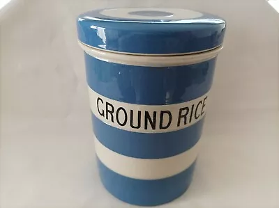 Buy T G Green Cornishware Huge Ground Rice Caddie 6 3/4  Tall Blue & White Vintage  • 119.99£