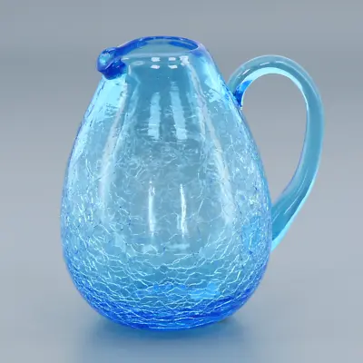 Buy Vintage Pilgrim Crackle Glass Blue Miniature Jug Pitcher Style Vase #531 • 9.45£
