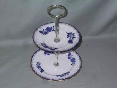 Buy Copelands China Blue Rose  Small 2-Tier Biscuit Cake Plate      Pattern No. 8759 • 14.95£