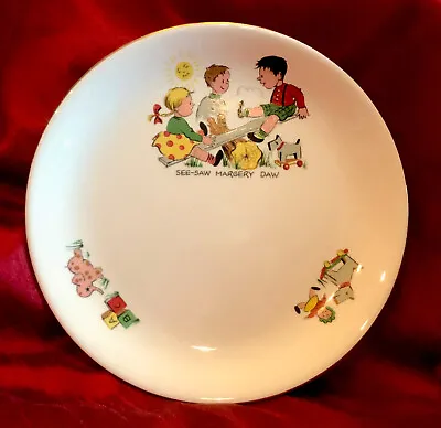 Buy Alfred Meakin Vtg Child's Plate, See-saw Margery Daw Vivid Colors Nice • 16.28£
