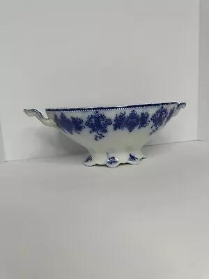 Buy Antique W H Grindley Clarence English Porcelain Flow Blue Oval Dish Bowl • 63.40£