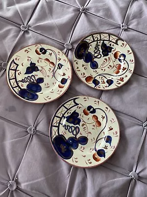 Buy Antique 3 X Gaudy Welsh Oyster Pattern Plates Staffordshire Pottery 5.5 Inches • 3.50£