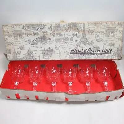 Buy Cristal D'Arque French Cut Genuine Lead Crystal Glass Set Of 6 In Box 14cm  • 24.99£