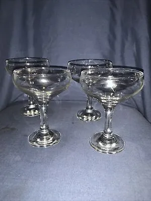 Buy 4 Vintage Clear Glass Champagne Saucers, Chunky. No Maker. • 9.50£