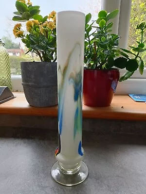 Buy Vintage Retro 1970's Chinese Dalian Glass 'Snowflake' Coloured  Vase • 8£