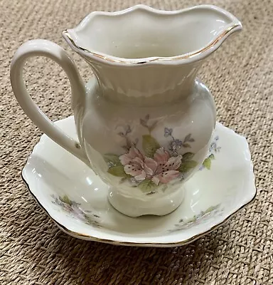 Buy Vtg Maryleigh Pottery Staffordshire Petite Blossom Time Pitcher And Basin Set • 94.37£