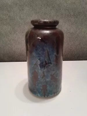 Buy VINTAGE DIANA WORTHY Crich Pottery Brown Blue Floral Studio Pottery Vase 16cm • 29.99£