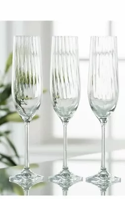 Buy Champagne Prosecco Flute Glasses Galway Crystal Erne Clear Set Of 3 Gift Boxed • 17.99£