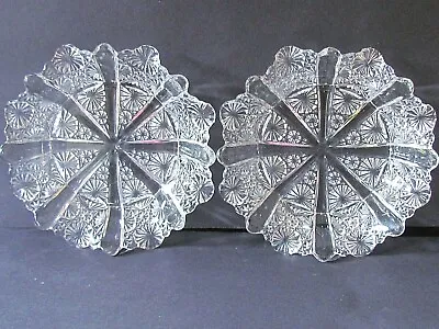 Buy DAVIDSON PEARLINE GLASS - PAIR OF LADY CHIPPENDALE DISHES C1900 (Ref6838) • 16£