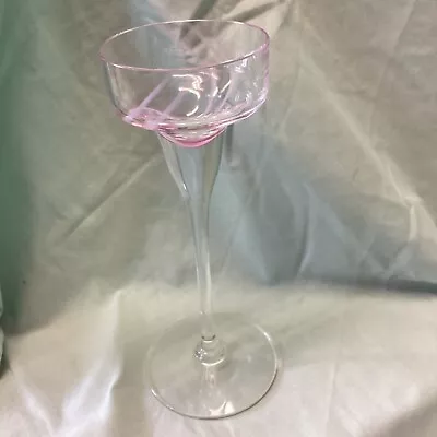 Buy Caithness Scotland Glass Long Stem Pink Swirl Tealight Holder 7 1/4   Tall • 8.99£