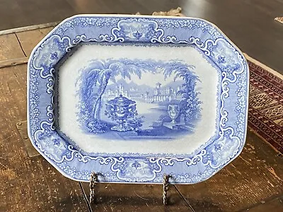 Buy Antique Wedgwood Blue Transferware Washington Vase Platter ~ 13.5” Octagonal • 166.28£