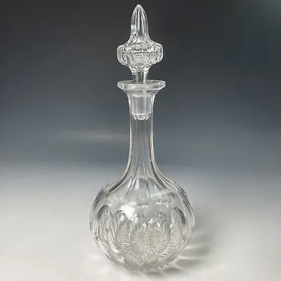 Buy Antique Vintage Lens Cut Glass Decanter With Tall Stopper • 19.95£