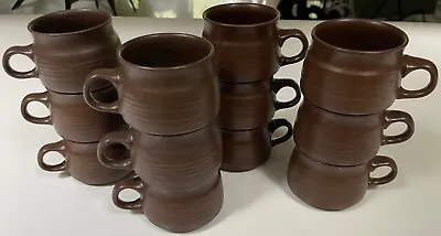 Buy Vintage 70s Denby Langley Mayflower Brown Handled Stoneware Cups England MCM • 5.75£