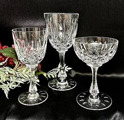 Buy Vintage Glasses Monte Claire Crystal Joska Glassware Water Wine Champagne 3 Pcs • 131.35£