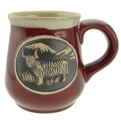 Buy Glen Appin Of Scotland Highland Cow Stoneware Mug - Red PT1010-RED • 9.99£
