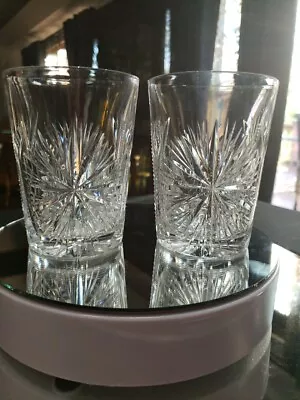 Buy (2) Tumblers 4  American Brilliant Period Cut Glass Crystal No 626 Pitkin Brooks • 43.11£