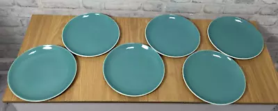 Buy Poole Pottery Teal Dinner Plates Set Of 6 (MG137G) • 9£