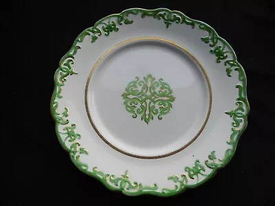 Buy W Ridgway & Co C.1834-54 Opaque Granite China Green Gold Dinner Plate - 23cm • 39.99£