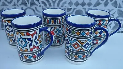 Buy Hand Painted Ceramic Coffee Mug * Fes Pottery * Multi Colour* 5 Designs • 6.99£