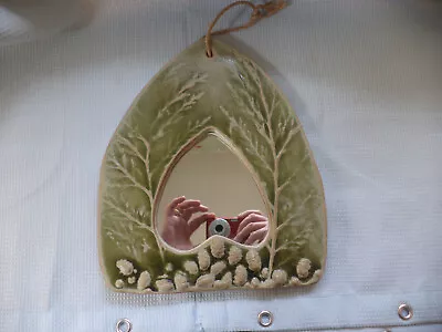 Buy Robin Bow Cottage Pottery  Wall Hanging Pottery Mirror Decorated With Acorns • 26£