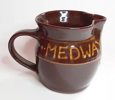 Buy Medway Pottery Studio Jug Commemorative MEDWAY REGATTA 1981 Brown Slipware (A) • 7.99£