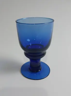 Buy VTG COBALT BLUE GLASS 4.75in STEM FOOTED JUICE WATER WINE GLASSWARE REPLACEMENT • 11.37£