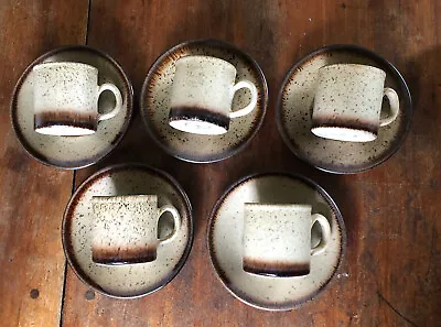 Buy VINTAGE Iden Pottery Rye Sussex Coffee Cups & Saucers | Set Of 5 | Stoneware • 22.50£