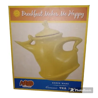 Buy New Cracker Barrel Breakfast Makes Me Happy Whimsical Teapot By Howard Elliot   • 72.97£