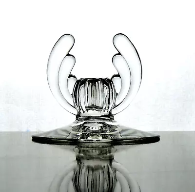 Buy Heisey Crystolite Art Deco Pattern Clear Glass Winged Single Light Candle Holder • 11.29£