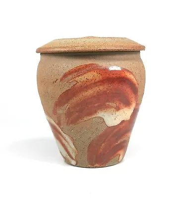 Buy Studio Pottery Lidded Pot - Jynsym Ong - Iron Rich Shino Glaze Hand Thrown SUPER • 85£