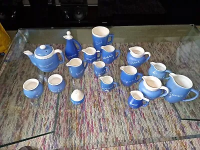 Buy  Devonmoor Blue And White Pottery 18 Jugs Teapot Condiments Vintage Charity Don • 35£