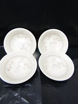 Buy 4 X Staffordshire Tableware England Cereal Bowls - Peach And Grey Pattern (B) • 12.99£