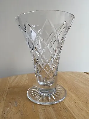 Buy Royal Brierley Vintage Trumpet Cut Glass Vase 19cm Tall, Very Good Condition • 21£