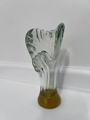 Buy Vintage 1970s Murano Sommerso 17cm Clear Abstract Art Glass **FLAW** • 17£