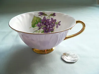 Buy Vintage SHELLEY Fine Bone China Lilac Oleander Footed Cabinet Cup-Violet Flowers • 12.50£
