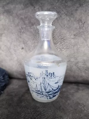 Buy Vintage Glass Decanter French Glass Pitcher Home Decor Colonial Scenes  • 7.99£
