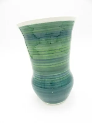 Buy D BECKLEY Handmade Pottery On The Isle Of Wight- Green Vase 5.5  High • 15£