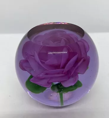 Buy Paperweight Art Glass Beautiful Vintage Pink Rose. 3  High X 3  Wide. Stunning. • 8.99£