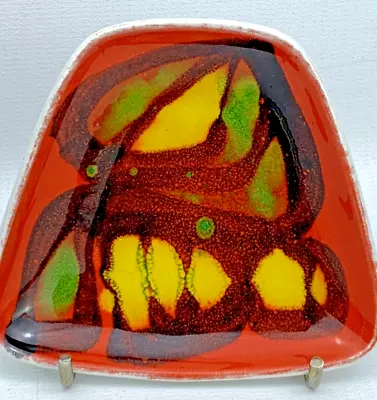 Buy Poole Pottery Dish Pin Dish Trinket Delphis Retro Volcanic Orange Signed  Z390 • 14.24£