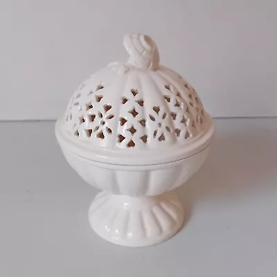 Buy Vintage Leedsware Classical Creamware Pierced And Footed Bonbon Dish • 18£