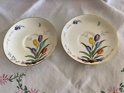 Buy Two Lovely Tuscan Plant  Tulip  Saucers Made In UK About 1936 • 4£