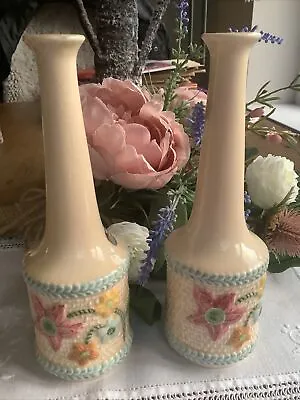 Buy Vintage Sylvac 'basketweave' Bud Vase’s (5595) England , Hand Painted • 12£