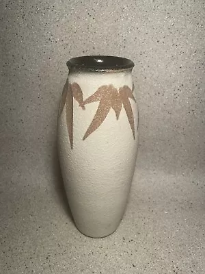 Buy Textured Ceramic Vase Brown & Beige Rustic Farmhouse Decorative Pottery Japandi • 8.99£