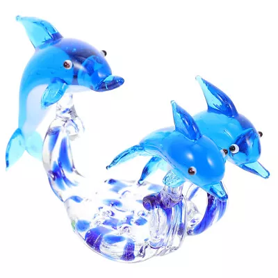 Buy  Glass Whale Figurine Lovely Dolphin Ornament Ornaments Accessories • 13.79£
