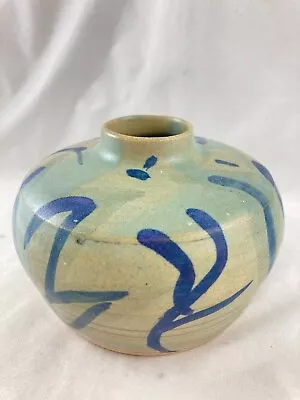 Buy Vintage Stoneware Studio Pottery Squat Vase Korean? Abstract Design 3  Tall • 65£
