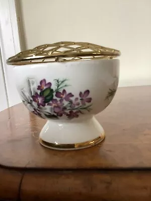 Buy Posy Bowl- Fenton China Company 9x8c M. Violet Bouquet. Vintage  • 4£