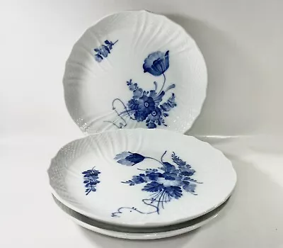 Buy 3x Royal Copenhagen Blue Flowers Curved Salad Dessert Plates 1645  19,5 Cm • 137.77£