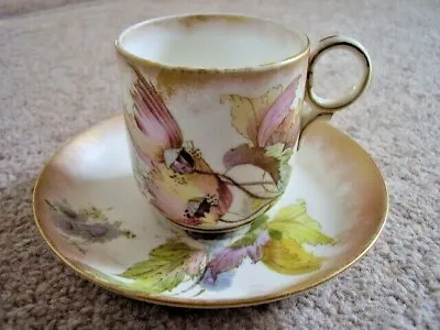 Buy Doulton Burslem England Porcelain Cabinet CUP And SAUCER, Hand Painted • 25£