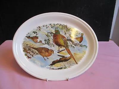 Buy Vintage Retro Barratts Staffordshire Pheasant Table Oval Meat Plates 30cmx24cm • 1.50£