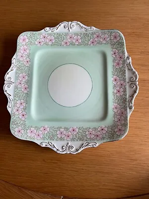 Buy Vintage PARAGON Sandwich / Cake Plate Fine China Floral Pink Mint Green  VGC • 19.99£